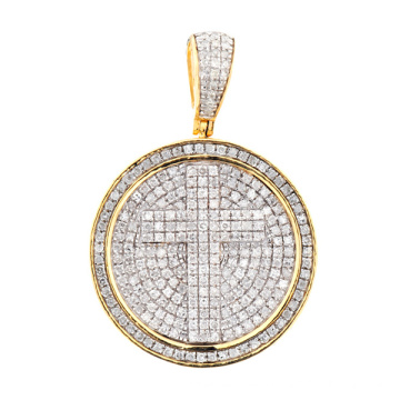 Big Round Cross 925 Pendentifs en argent Fine Jewelry